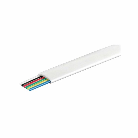 Goobay 93307 Telephone Flat Cable, AWG 28, CCA, White, 100m Length