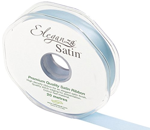 ELEGANZA Double Faced Satin 15mm x 20m Lt. Blue No.25, LT.Blue, Light Blue