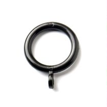 Merriway BH03244 Plastic Curtain Drapery Pole Rod Rings with Fixed Eye, Inner Dia.28mm (1.1/4 inch) Outer Dia.40mm (1.1/2 inch) - Black, Pack of 24