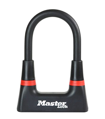 Master Lock Heavy Duty Bike D Lock, Key, Certified Bike Lock 8278EURDPRO - Use with Electric, Mountain, Road, Folding Bikes