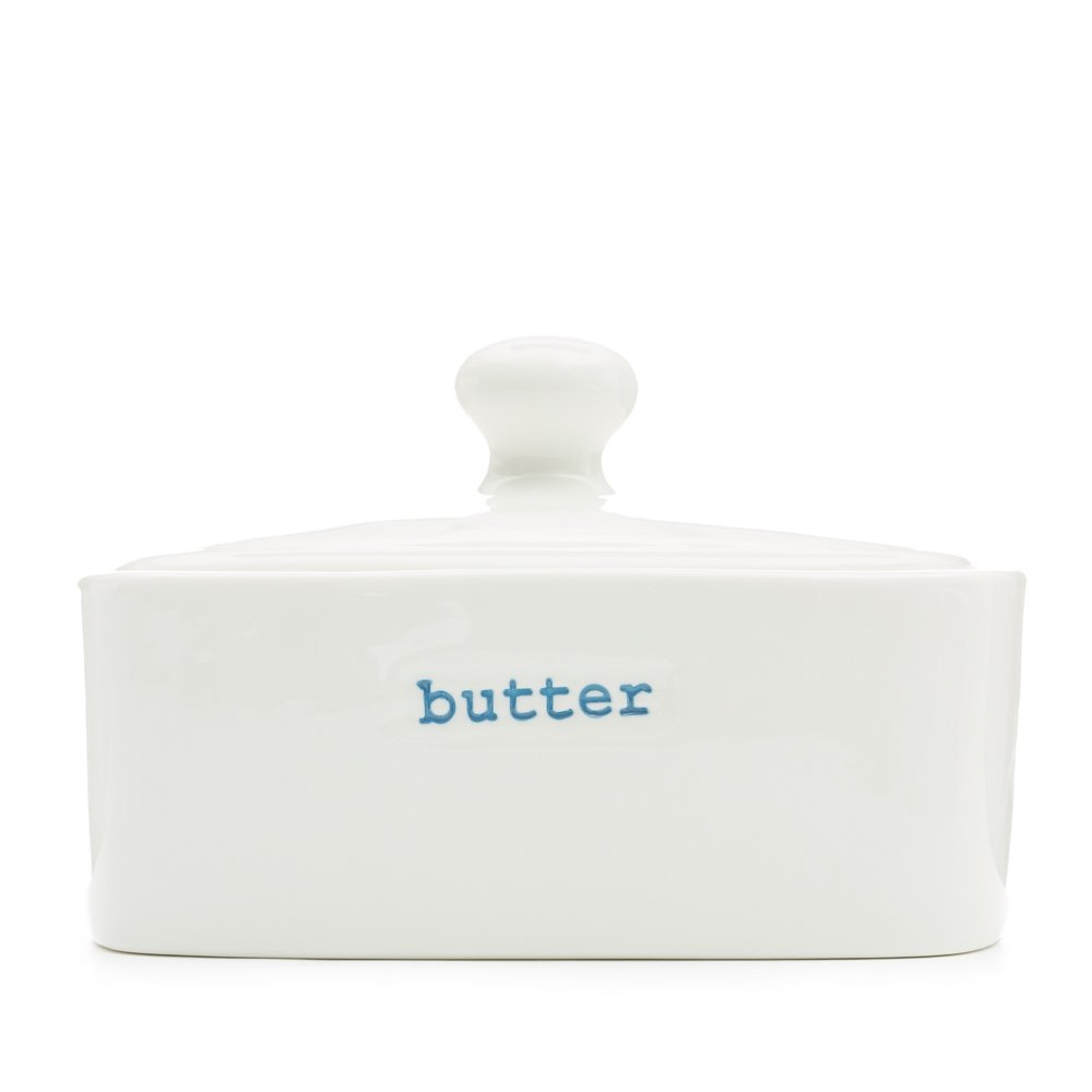 Keith Brymer Jones - Word Range - Ceramic Butter Dish - Butter, White