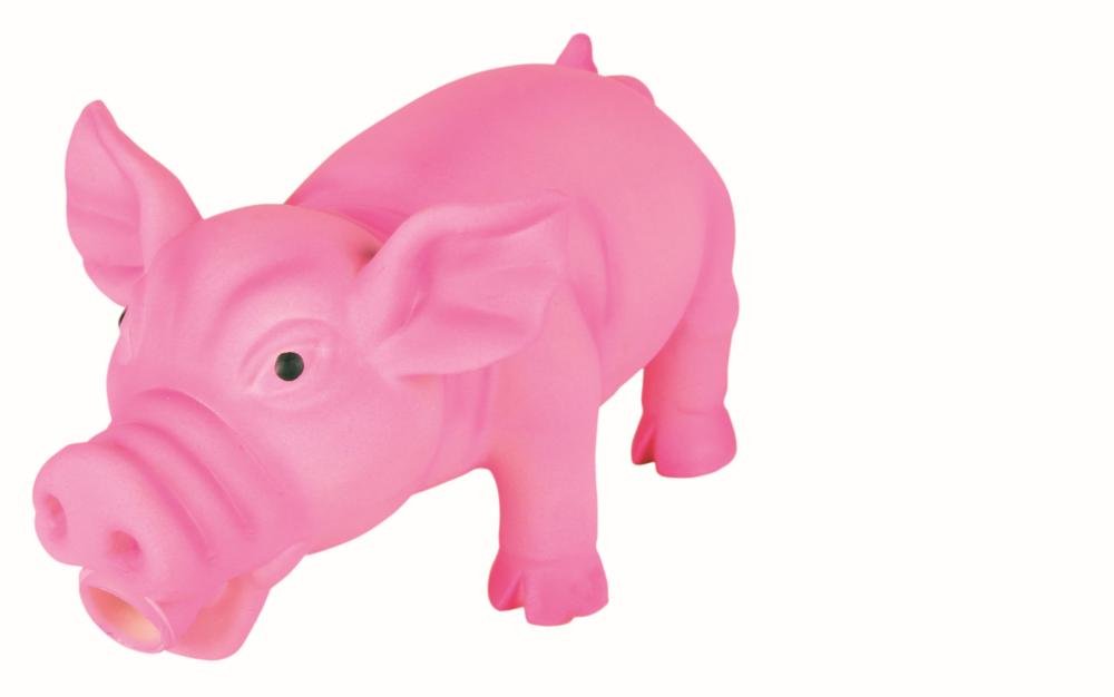 Trixie Pig Original Animal Sound, Latex, 17 cm, grey, L 17 cm