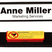 Durable 813201 67x17mm Clip-Card Name Badge with Magnet - Black (Pack of 25)