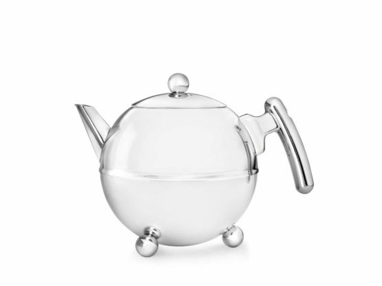 Bredemeijer Duet Bella Ronde 1303CH Double Walled Teapot 0.75 Litre Stainless Steel High Gloss Chromed Fittings