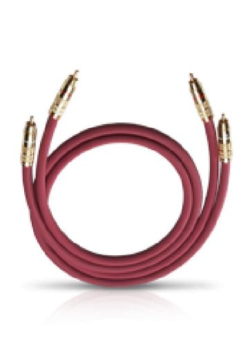 OEHLBACH NF 214 Master 100, Stereo Audio RCA Cable Set, Multiple Shielding Silver-Plated Copper, 2 x 1 m, Bordeaux - Image 2