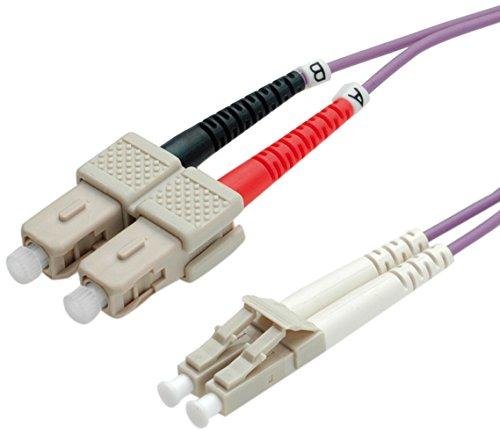 Roline Lc/Sc Lwl Network Cable - Fiber Optic Cables Om4 Duplex Patch Cable In Purple - 2 M
