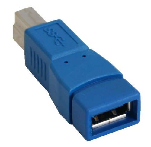 InLine 35300D USB 3.0 A to B Adaptor/USB A Female to USB B Male, blue - Image 2
