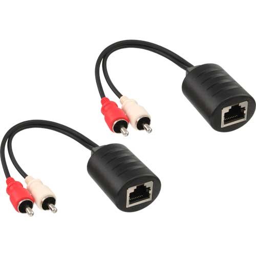 InLine 89001 Passive RJ45 Audio Adaptor (Pack of 2), black, 1 item