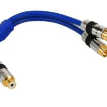 InLine® RCA Y cable, InLine® Premium, golden contacts, 1x RCA F to 2x RCA M, 0.25m