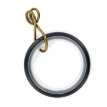 Merriway BH03212 Silent Running Metal Curtain Drapery Pole Rod Rings with Loose Eye, Inner Diameter 32mm (1.1/4 inch) Outer Diameter 42mm (1.5/8 inch) - Black, Pack of 8
