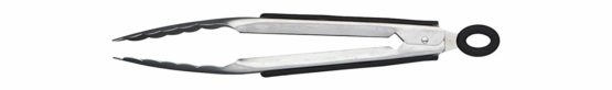 KitchenCraft MasterClass KCPROTONGS23 Deluxe Tongs with Non-Slip and Soft Grip Side Panels, Stainless Steel, Silver, 23 cm
