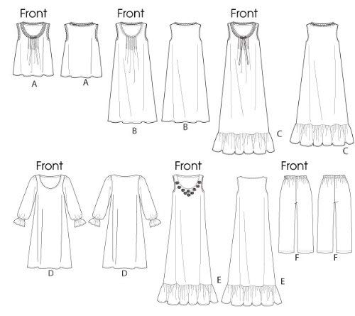 Butterick Patterns B5792 Size ZZ Large-Extra-Large-XXL Misses' Top, Gown and Pants, Pack of 1, White, ZZ (LRG-XLG-XXL) - Image 4