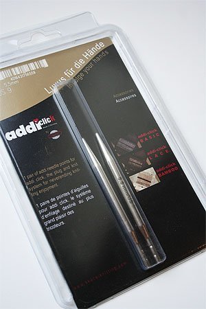 addi Click Lace Short Interchangeable Knitting Needle Tips 5.00mm, Silver, 5.00mm / US #08