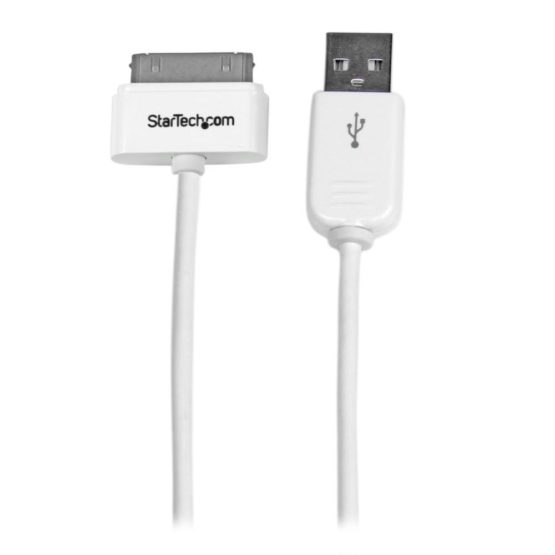StarTech USB2ADC1M 1 m (3 ft) Apple 30-Pin Dock Connector to USB Cable for iPhone/iPod/iPad with Stepped Connector