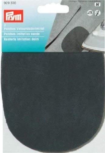 Prym 14 x 10 cm 2-Piece Imitation Suede Patches for Ironing/Sewing-On, Black, 14 x 10 cm, schwarz, 2 Stück