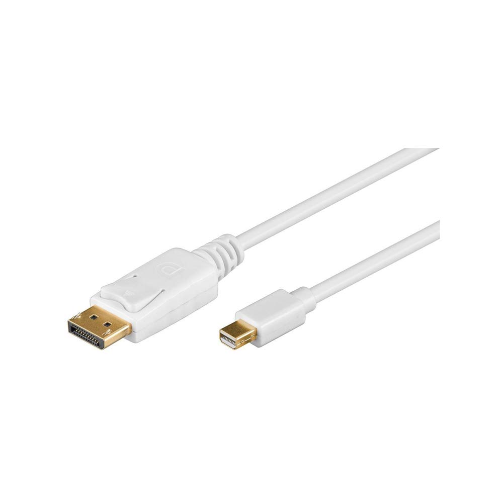 Goobay 52859 Mini DisplayPort Adapter Cable 1.2, Gold-plated, White, 2 m Cable Length, 2 Meters