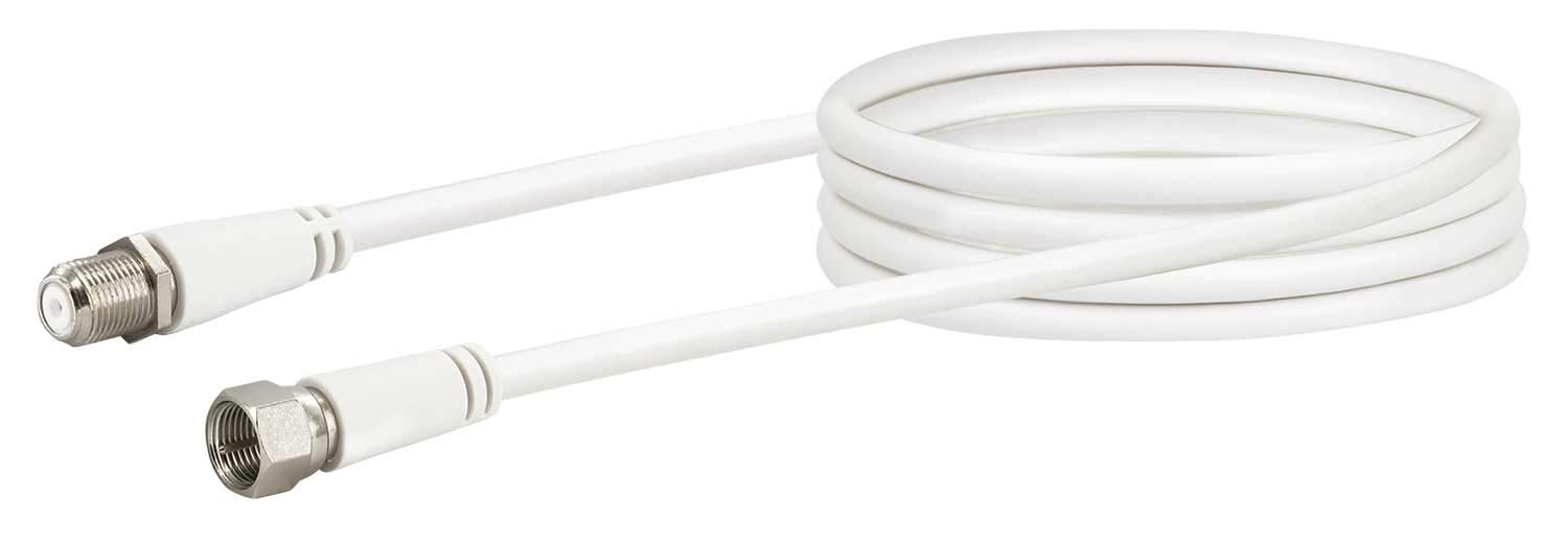 Schwaiger KVCVHQ15532 90 dB Satellite Extension Cable F Connector to F Adapter, 1.5 m, White - Image 2