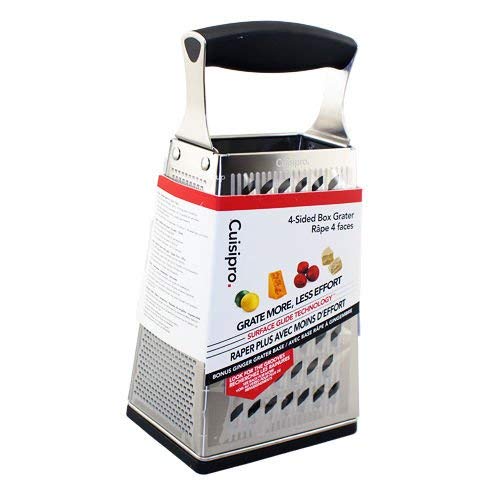 Cuisipro 4-Sided Box Grater, Sharp Stainless Steel, Non-Slip, Rust Resistant - Image 2
