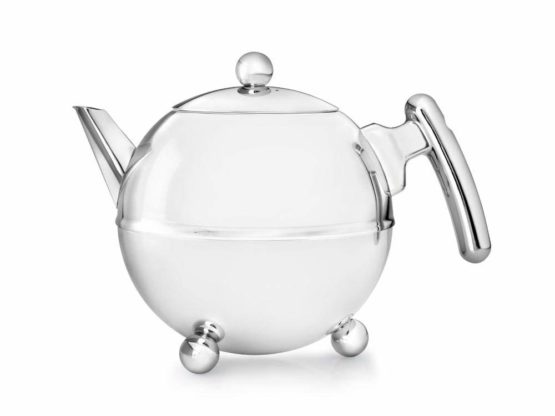 Bredemeijer Teapot Bella Ronde 1,2L, Chromium Fittings, Stainless Steel, Silver