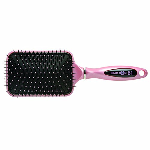 Head Jog Paddle Hair Brush 81. Detangler With Ionic Bristle Pins. Perfect For Wet Or Dry Hair. for Detangling Straightening Blow Drying