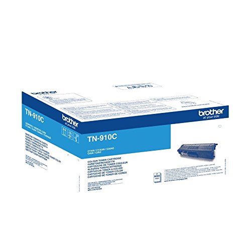 Brother TN-910C Toner Cartridge, Cyan, Single Pack, Ultra High Yield, Includes 1 x Toner Cartridge, Brother Genuine Supplies