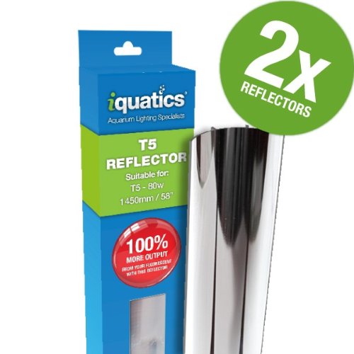 iQuatics T5 Aluminium Reflector-Increased output by up to 100%, 80W Twin Pack