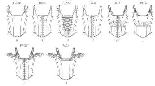 Butterick Patterns B5935 Size AX5 4 - 6 - 8 - 10 - 12 Misses' Corset, White, AX5 (4-6-8-10-12) - Image 3
