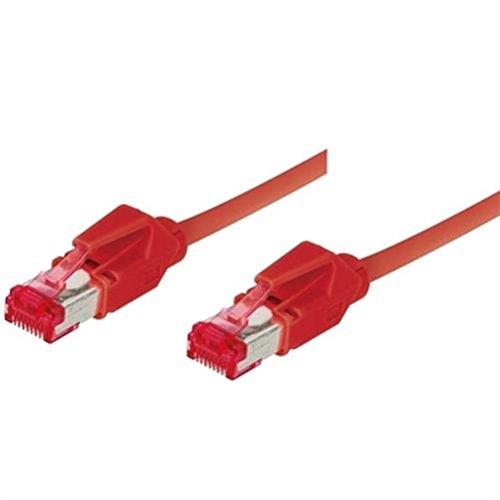 Tecline 71805R Ethernet Patch Cable Category 6A S/FTP PiMF EIA/TIA Class EA rot, Red