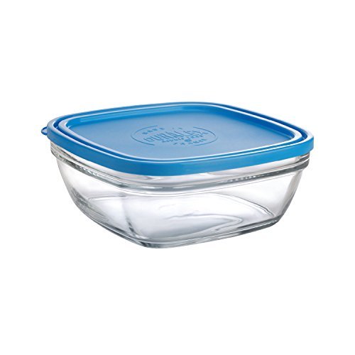 Duralex - Glass preservation container, Transparent, Blue, 23 cm, 23x23cm