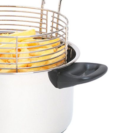 KitchenCraft KCCHIPLRG Large Chip Pan with Basket and Lid, Induction Safe, Stainless Steel, 20 cm, Silver - Image 4