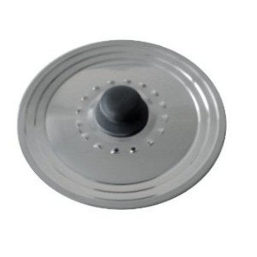 Baumalu - 342721 - Stainless Steel Steam Hole lid 22/24/26 cm, Silver, Diamètre : 27,5 cm