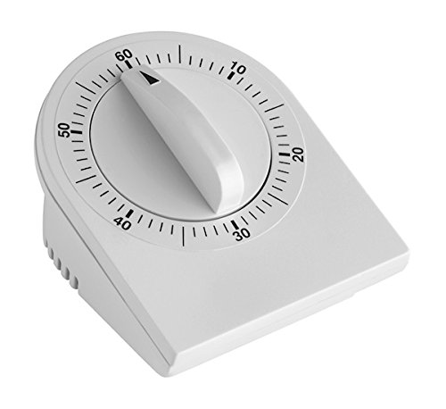 TFA Dostmann Analog Kitchen Timer 38.1020 Egg Timer 0-60 min Mechanical Winding Cooking Sports Homework White