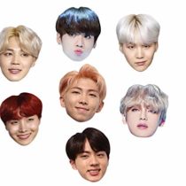 Star Cutouts Ltd CMP2 Bangtan Boys Kpop Seven Pack Masks Talking Point, Fun for Events and Parties, Multicolour