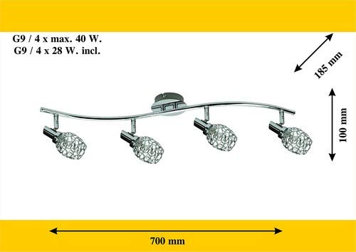 Rabalux 6185 Venus Eve Wall Light, Metal, Silver, G9 28W, 4-flammig - Image 3