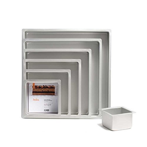 DECORA 0062606 Square Prof. Anodized Aluminum Pan Cm 25x25x10 H, Silver, 25X25XH10CM