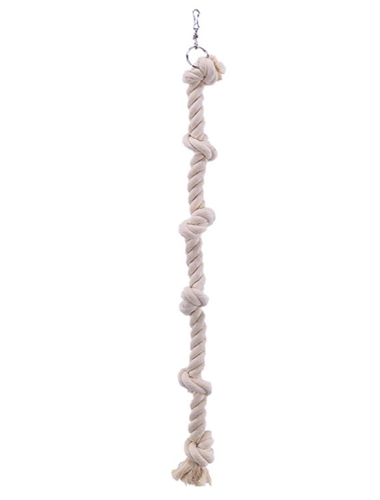 Nobby Cotton Climbing Rope with 6 Knots for Parrot, 100 cm x 25 mm Dia