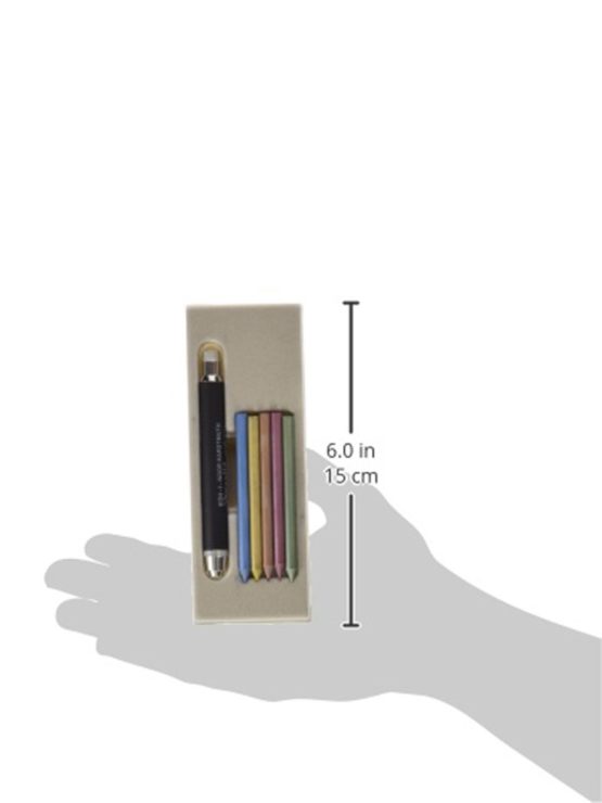 Koh-I-Noor VERSATIL 53530N8005TE All Metal Leadholders With Sharpener, Soft Surface Set - Black - Image 2