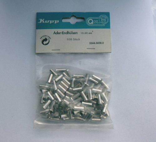 Kopp 354404080 Ferrules Galvanised 100 Pieces 10 mm²/12 mm, Green, 10mm², 12 mm lang