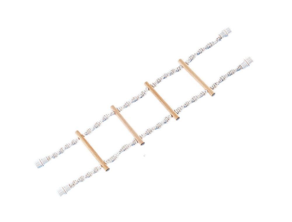 Nobby Cotton Ladder with 4 Wooden Steps for Parrot and Small Animal 65 cm x 16 cm, weiß
