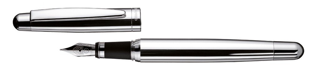 Otto Hutt Design 02 Fountain Pen Smooth Silver - Fine, Blue,Silver