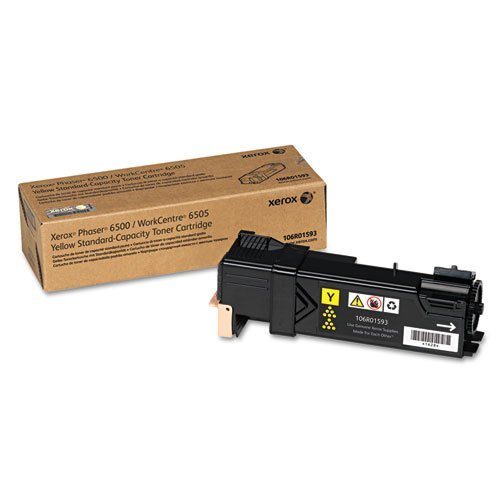 Xerox Genuine Phaser 6500 / Workcentre 6505 Yellow Standard Capacity Toner Cartridge (1,000 Pages) - 106R01593