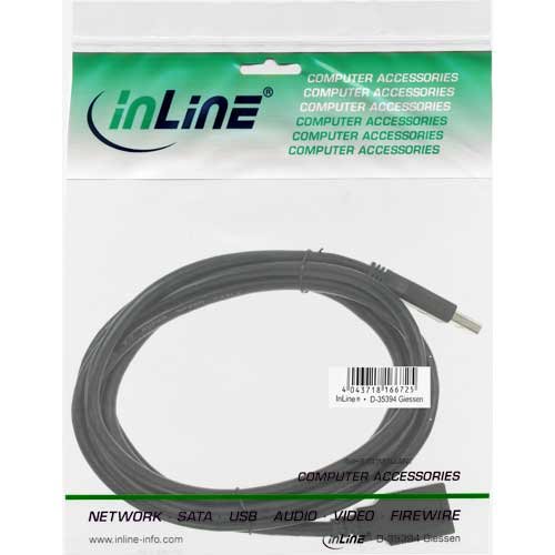 InLine USB 3.0 Extension Cable/A Male to A Female / 2.5m / Black, 2.5 Meters - Image 2