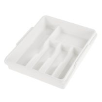 keeeper Expandable Cutlery Tray, 5 to 7 Compartments, Drawer Insert, 38 x 32 x 7.5 cm to 38 x 50.5 x 7.5 cm, Franka, White