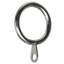 Merriway BH03193 Metal Curtain Drapery Pole Rod Rings with Fixed Eye, Inner Dia.45mm (1.3/4 inch) Outer Dia 50mm (2 inch) - Bright Chrome, Pack of 8