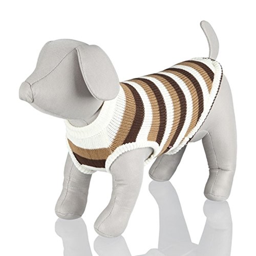 Trixie Hamilton Dog Pullover, X-Small, Brown/White Stripes, brown/white striped