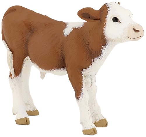 Papo, Realistic Simmental Calf Figure Toy for Kids, Ages 3+, Farm Life Collection, Educational Play Farm Animals