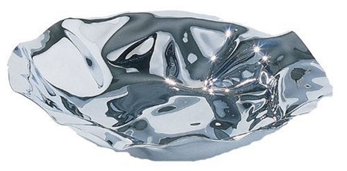 Alessi Sarria fruit bowl, Steel, 27cm x 7.5cm x 30cm, Silver