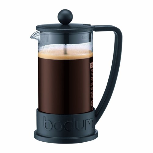 BODUM 10948-01 Brazil French Press Coffee Maker, Black, 3 Cups