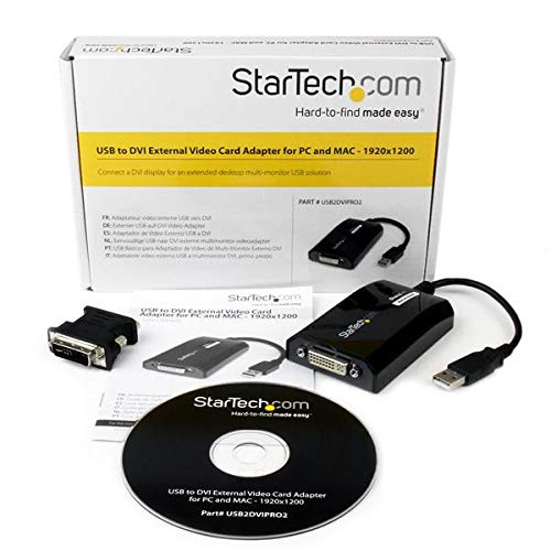 StarTech.com USB to DVI Adapter, 1920x1200, External Video & Graphics Card, Dual Monitor Display Adapter Cable - Image 4