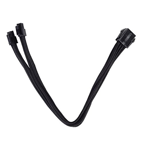 SilverStone SST-PP07-EPS8B - 30cm EPS 8pin to EPS/ATX 4+4pin Sleeved Extention Cable, black, 195mm x 23mm - Image 2